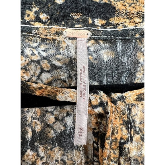 New Free People Out For The Night Long Sleeve Top in Snake Combo ~Size Small - Picture 15 of 16